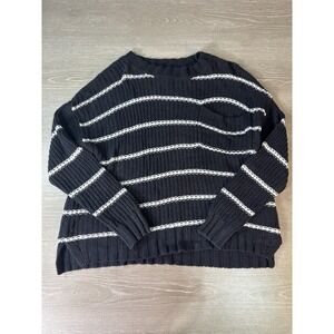 American Eagle Outfitters Striped Knit Sweater Pullover Pocket Casual M